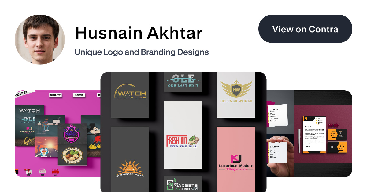 Husnain Akhtar on Contra | Unique Logo and Branding Designs