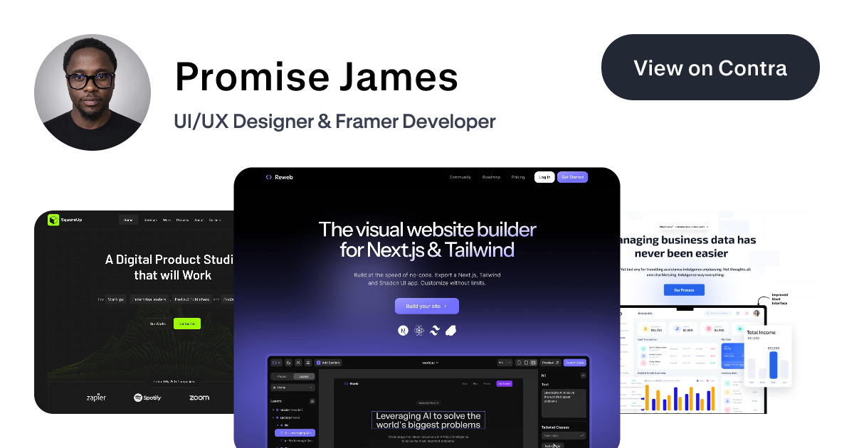Promise James - Framer Developer | Contra