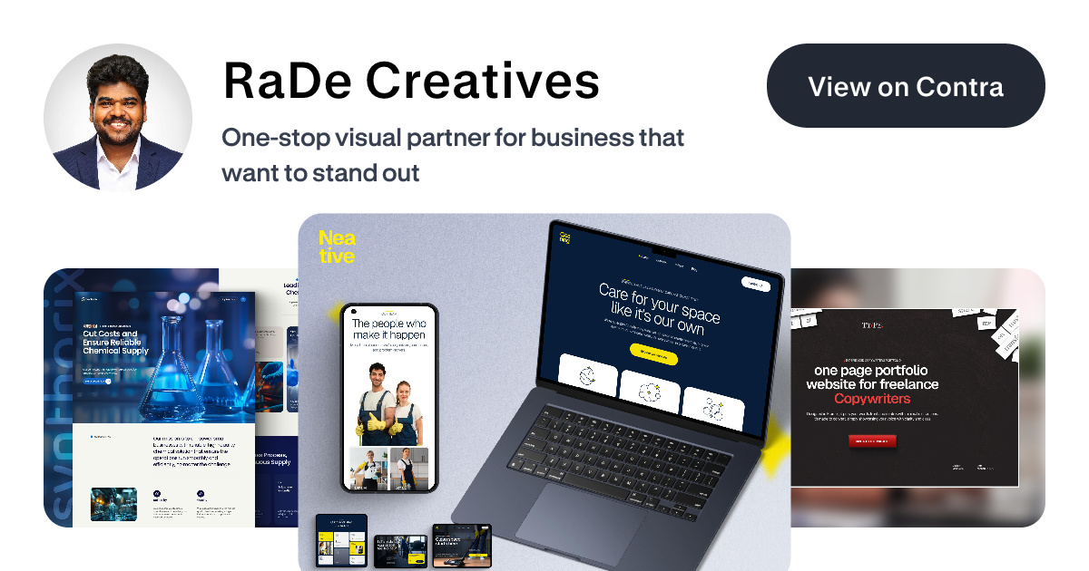 RaDe Creatives - Framer Designer | Contra