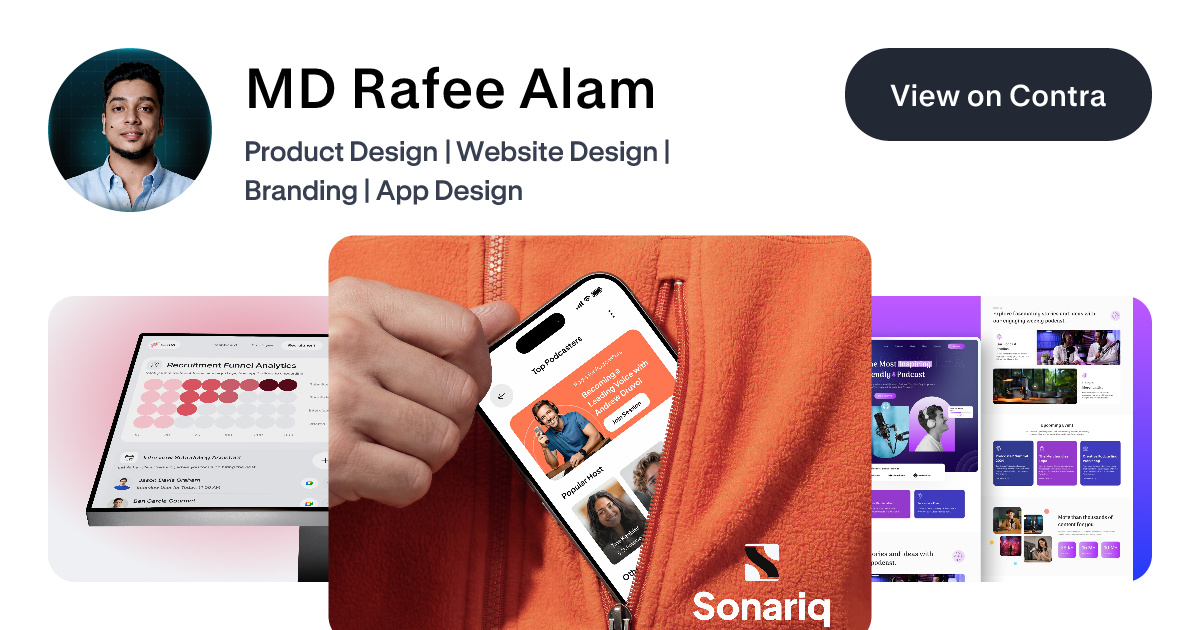 MD Rafee Alam - Product Designer | Contra