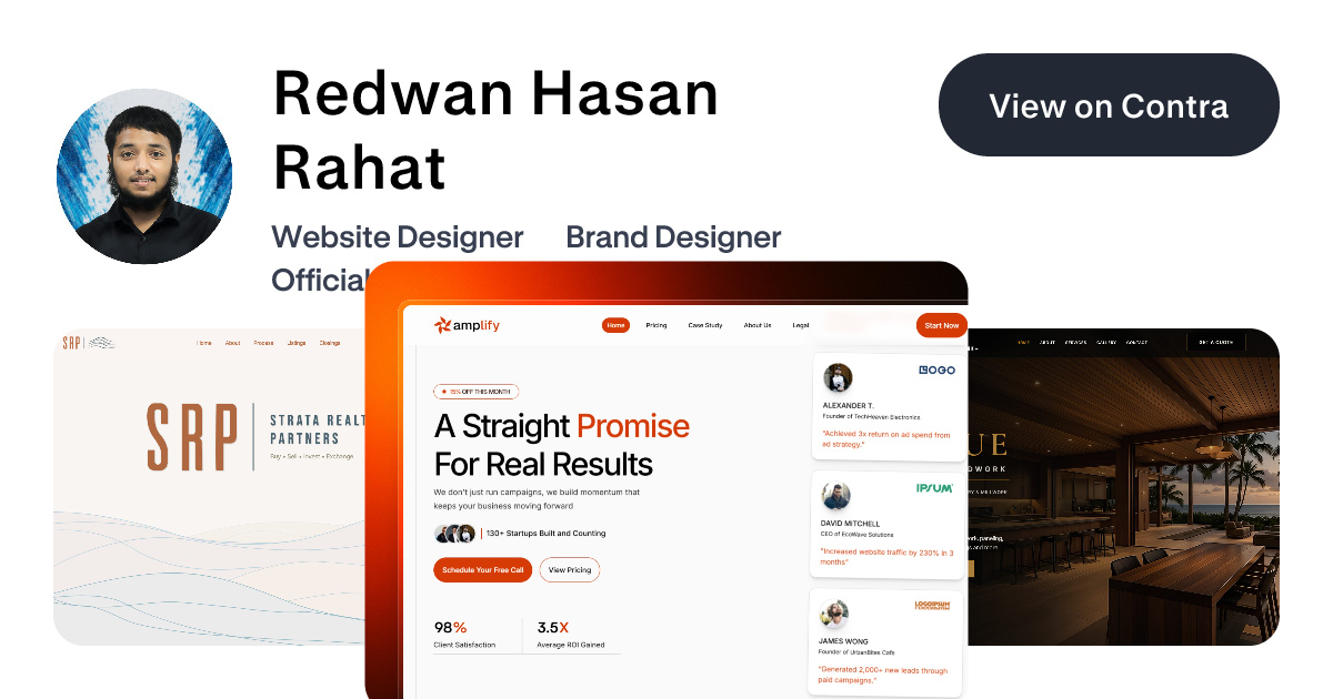Redwan Hasan Rahat - Framer Designer | Contra