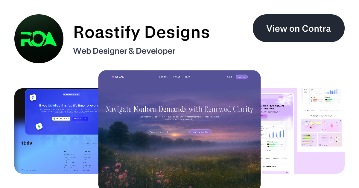 About Roastify Designs | Contra