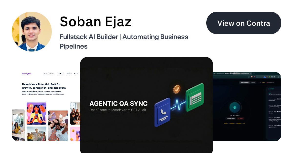 Soban Ejaz - AI Application Developer | Contra