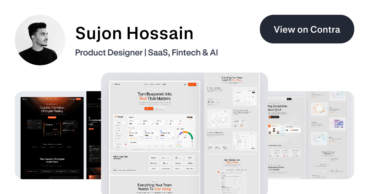 Sujon Hossain - UI Designer | Contra
