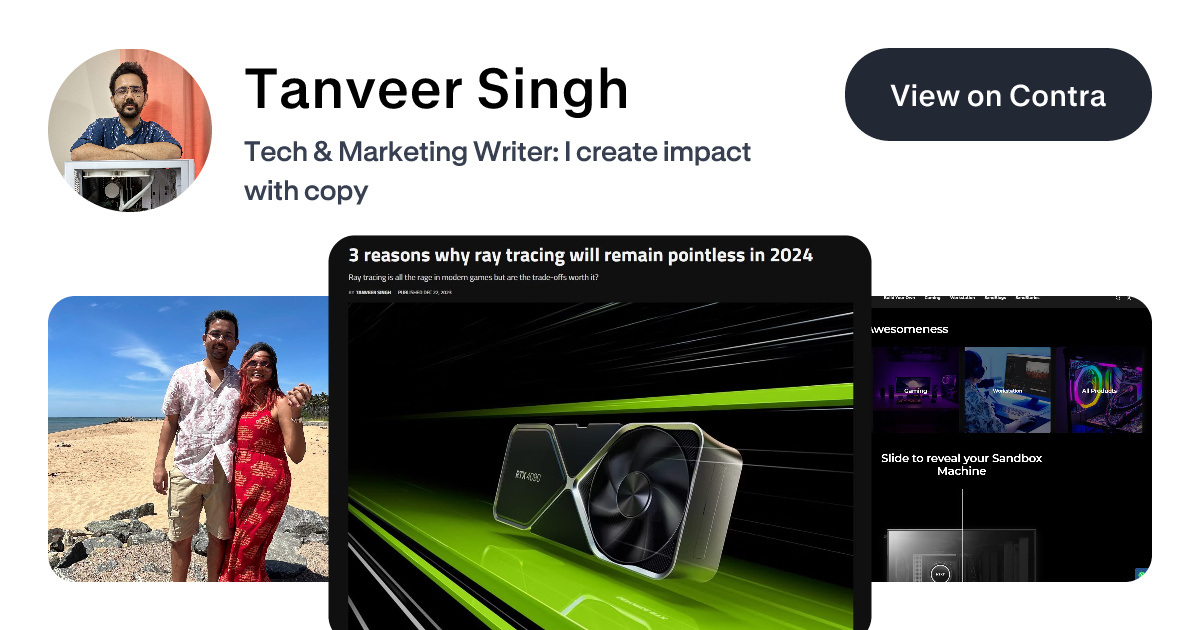 Tanveer Singh - Content Writer | Contra