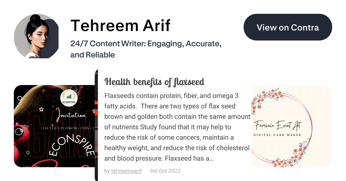 Tehreem Arif on Contra