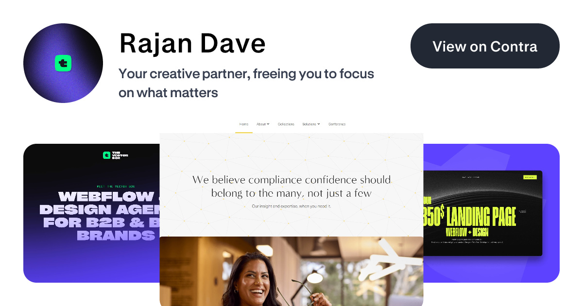 Rajan Dave - Webflow Developer | Contra