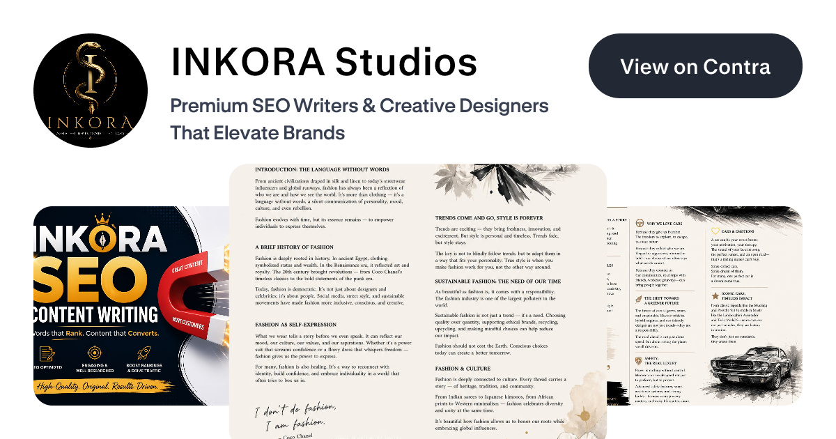 INKORA Studios - Creative Writer | Contra