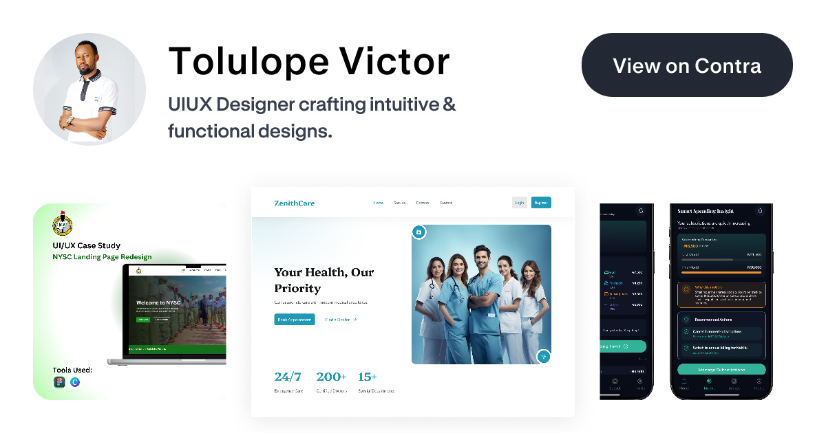 Tolulope Victor's Work | Contra
