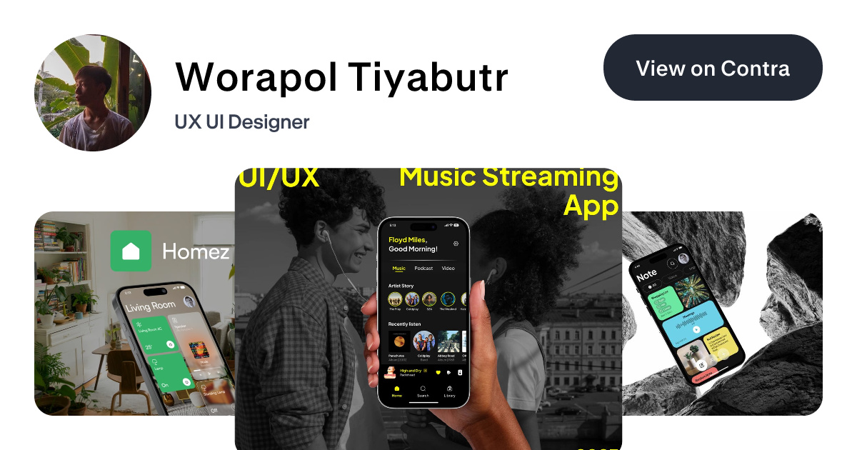 Worapol Tiyabutr - UI Designer | Contra